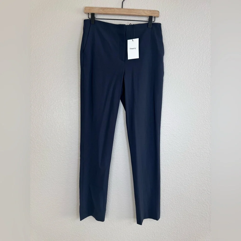 Theory HW Tennyson Wool Trousers Pants Navy Blue size 6 New with Tags $325 - Picture 5 of 13